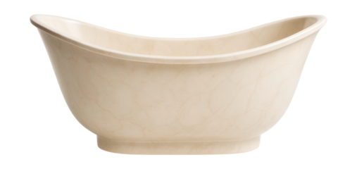 A curved cast marble bathtub designed for comfort in a luxurious home spa setting.