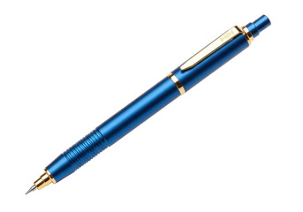 Isolated blue and gold mechanical pencil for office or school use, tool for writing
