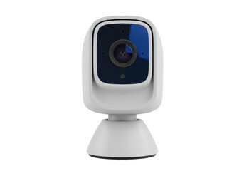 Isolated indoor surveillance camera for home monitoring and security on display stand