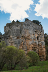 Cañon del Rio Lobos with its curious limestone rock formations caused by the erosion of the Lobos River, between the provinces of Burgos and Soria, Spain.