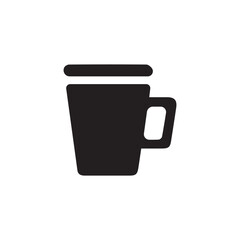 Sleek Black Coffee Cup Icon Symbolizing Modern Beverage Culture and Design Aesthetics for Caf&eacute; Menus and Branding