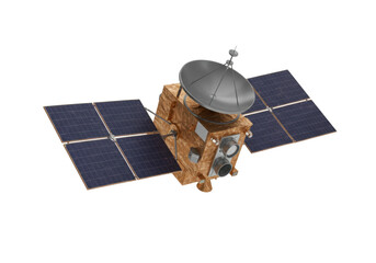 Isolated spacecraft with solar panels for scientific research, communications and exploration