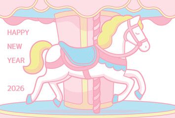 2026年　午年　年賀状テンプレート