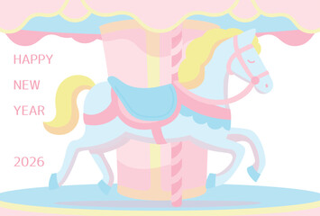 2026年　午年　年賀状テンプレート