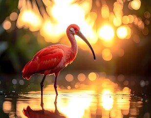 Exotic Ibis bird with Bokeh Background 
