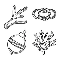 Antler rope bobber coral branch wood