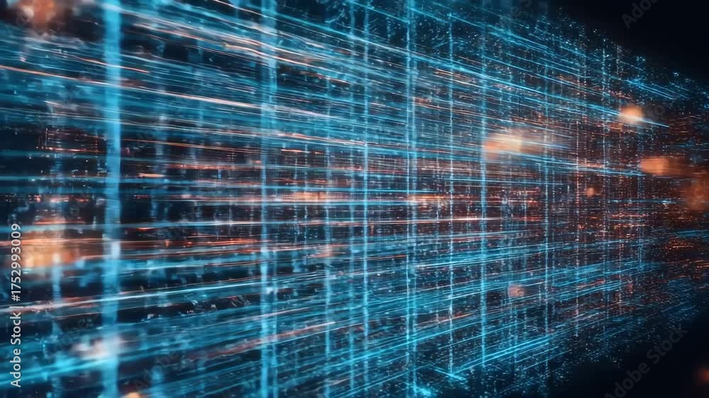 Wall mural futuristic abstract light trails creating a dynamic energy flow in technological background with vib