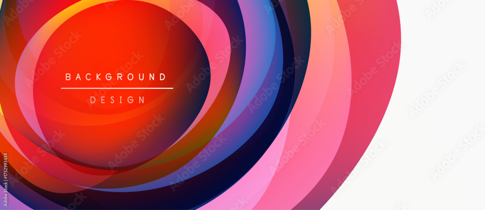Wall mural abstract colorful layers create dynamic circular design. bright gradients, modern aesthetic, suitabl