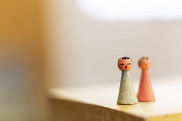 Two little dolls. Retro toys, with space for your logo or text.