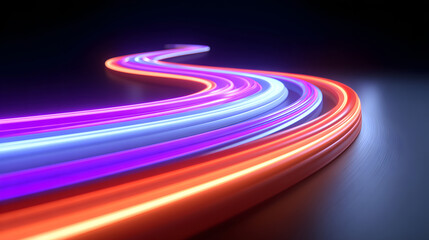 Futuristic LED light trails with dynamic motion blur © lin