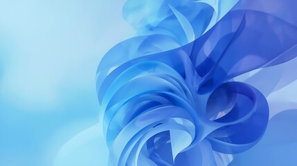 Abstract Blue Swirling Fabric Flowing Light Waves Background Design