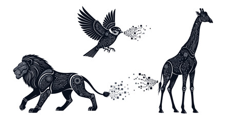 Dynamic abstract graphic design with a prominent silhouette against a vibrant background suitable for advertising and banners silhouette