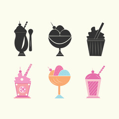 Tasty ice cream cup clipart bundle, Creamy chocolate ice cream cup, Delicious, summertime snack collection, cup logo, vector art, Summer Dessert Icons, Graphic Style Dessert Cup, refresh, silhouette,