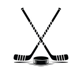 Hockey stick flat icon vector illustration on white background
