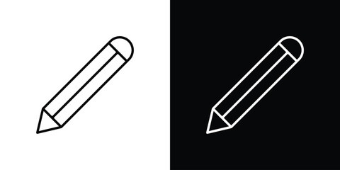 Pencil icon symbols in black illustrations set