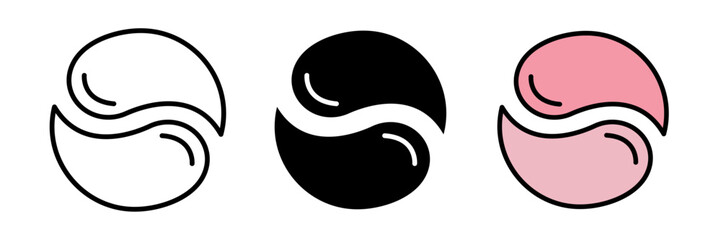 Under the eye patches icon eyes, linear icon. Editable stroke, filled and colored concept for web design.