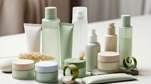 Elegant skincare product display showcasing modern beauty and self care routines