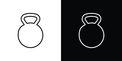 Kettlebell icon symbols in black illustrations set