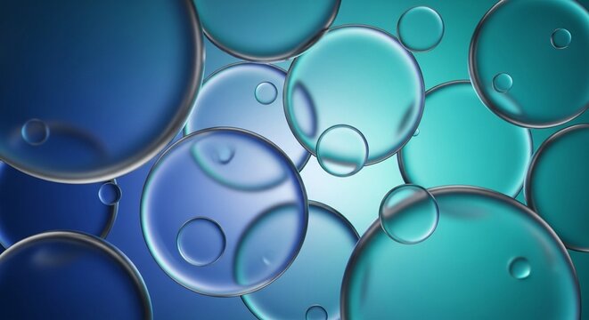 Blue and Teal Transparent Bubble Background