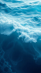 Waves crashing on a deep blue ocean surface