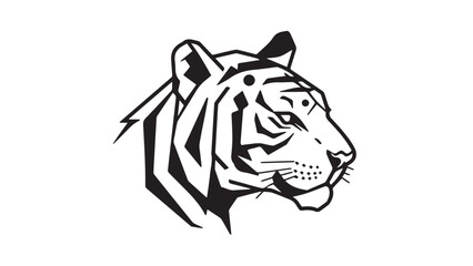 Geometric Tiger Head Mascot Logo Vector Illustration

