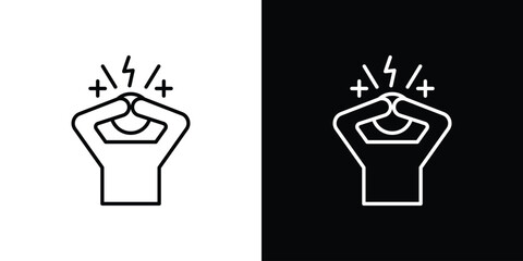 Anxiety icon symbols in black illustrations set