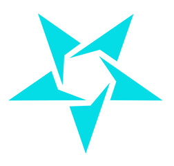 Fototapeta premium light blue star icon isolated on white background