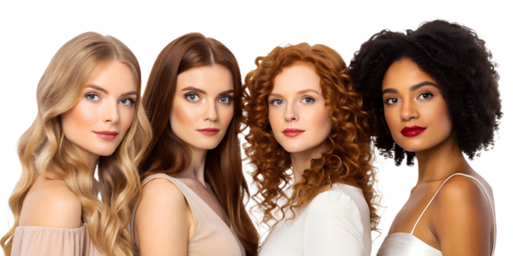 Beautiful Women Collection – Fashion and Beauty Portraits Set on Transparent Background