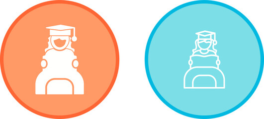 Female Student Studying Vector Icon