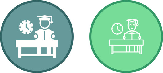 Studying on Desk I Vector Icon