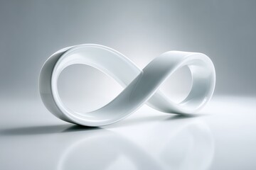 Modern White Infinity Symbol Sculpture