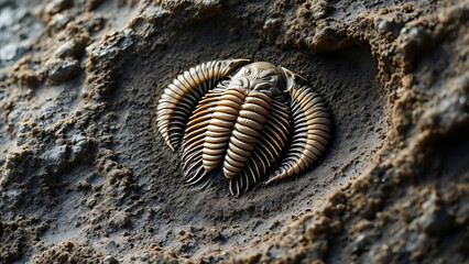Creative Fossil Trilobite Stone Geological Ancient Background Art