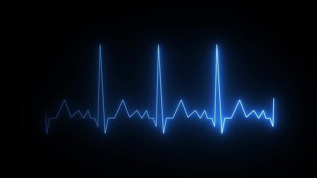 Heartbeat cardiogram line animation. Emergency ekg monitoring motion graphics. Seamless Electrocardiogram 4k video.