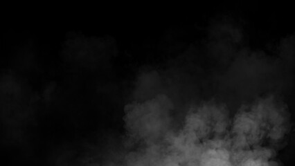 Fototapeta premium Abstract fire smoke, fog on isolated black background, creating a mysterious and backdrop, creating a dreamy, atmospheric effect for artistic