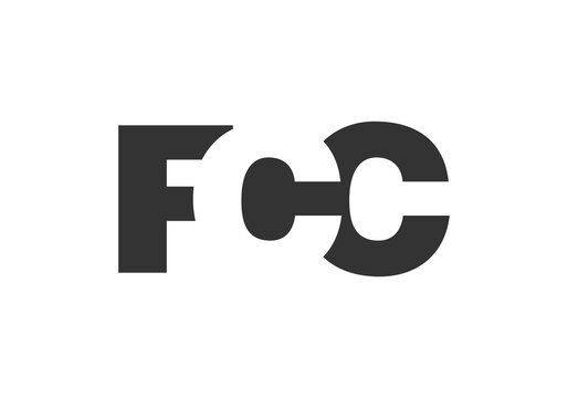 FCC logo design. Initial letter F C C bold font style for tech startups, consulting, corporate branding. Creative company name, headlines typography identity, trendy logotype.