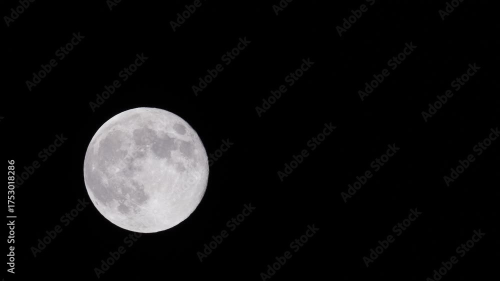 Canvas Prints time lapse of a full moon in a dark sky the surface of the moon shows some craters and texture