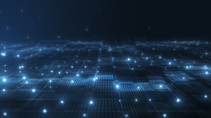 Futuristic digital geology terrain, digital data telemetry and engineer topography with contour lines.