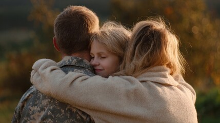 Heartfelt reunion embraces autumnal whispers, European family unity, poignant homecoming, celebrating Harvest Festival and World Kindness Day warmth