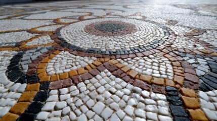 Intricate mosaic petals dance, whispering Byzantine secrets, inviting tactile explorations during the cosmic harmony of Saturnalia celebrations