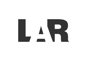 LAR logo design. Initial letter L A R bold font style for tech startups, consulting, corporate branding. Creative company name, headlines typography identity, trendy logotype.
