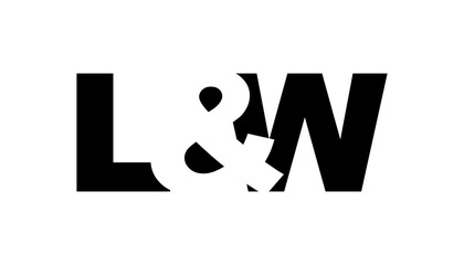 LW logo design in bold style. Black white identity symbol. Modern typography emblem. Corporate branding icon.