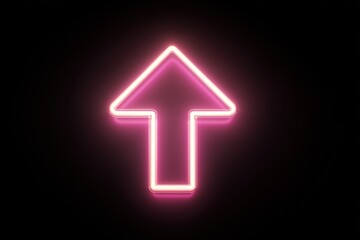Neon pink arrow pointing upwards on a dark background