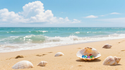 Obraz premium sea shells on the beach