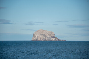 Bass Rock, a volcanic island in the Firth of Forth, Scotland. A haven for wildlife and scenic views.