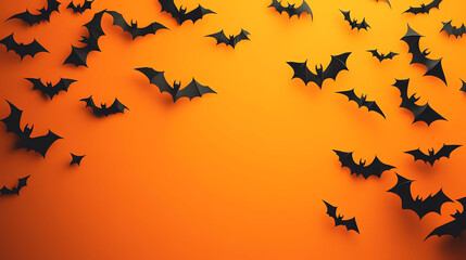 Fototapeta premium Halloween Spooky Silhouette Scene with Bats, Bare Trees and Haunted Castles