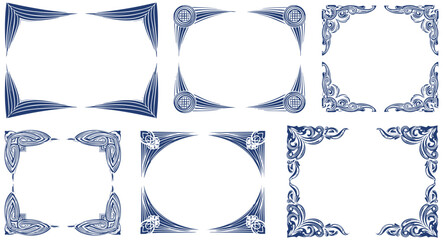 Elegant nautical frames and borders for invitations or seaside themed vector designs 