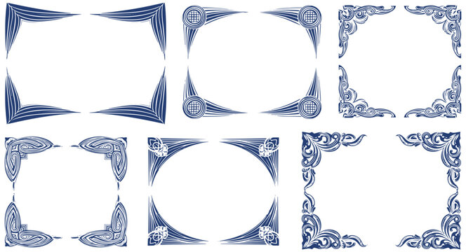 Elegant nautical frames and borders for invitations or seaside themed vector designs 