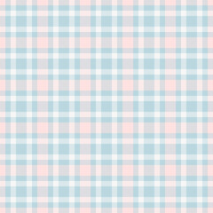 Gentle plaid pattern in pastel blue, pink, and white. Classic design suitable for backgrounds, fabrics, and soft textures. Ideal for baby products.