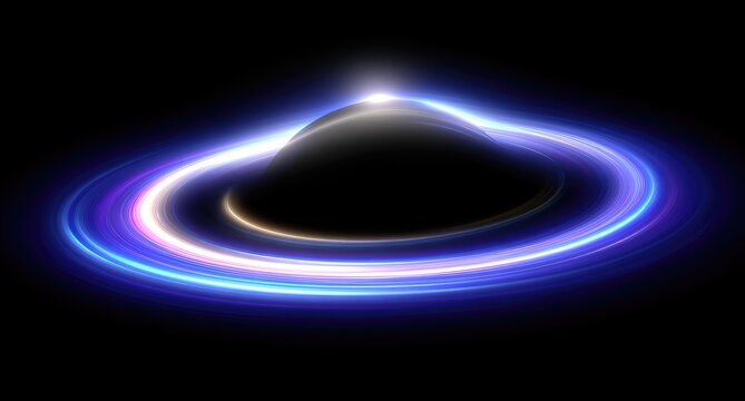 Abstract Light Ring on Black Background. - Powered by Adobe