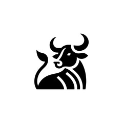 Obraz premium Bold Bull Vector Illustration Symbol of Strength